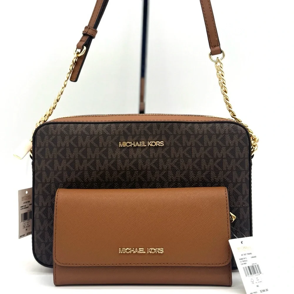 Michael Kors Large EW Crossbody Bag & Trifold Wallet Set